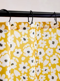 Abstract flowers shower curtain