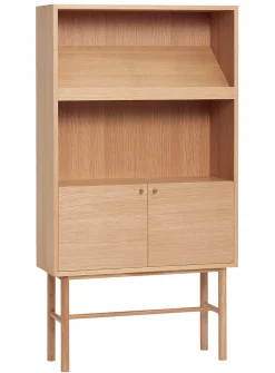 Archive natural wood shelf unit
