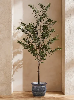 Artificial olive tree shrub
