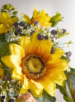 Artificial sunflower and baby's-breath bouquet