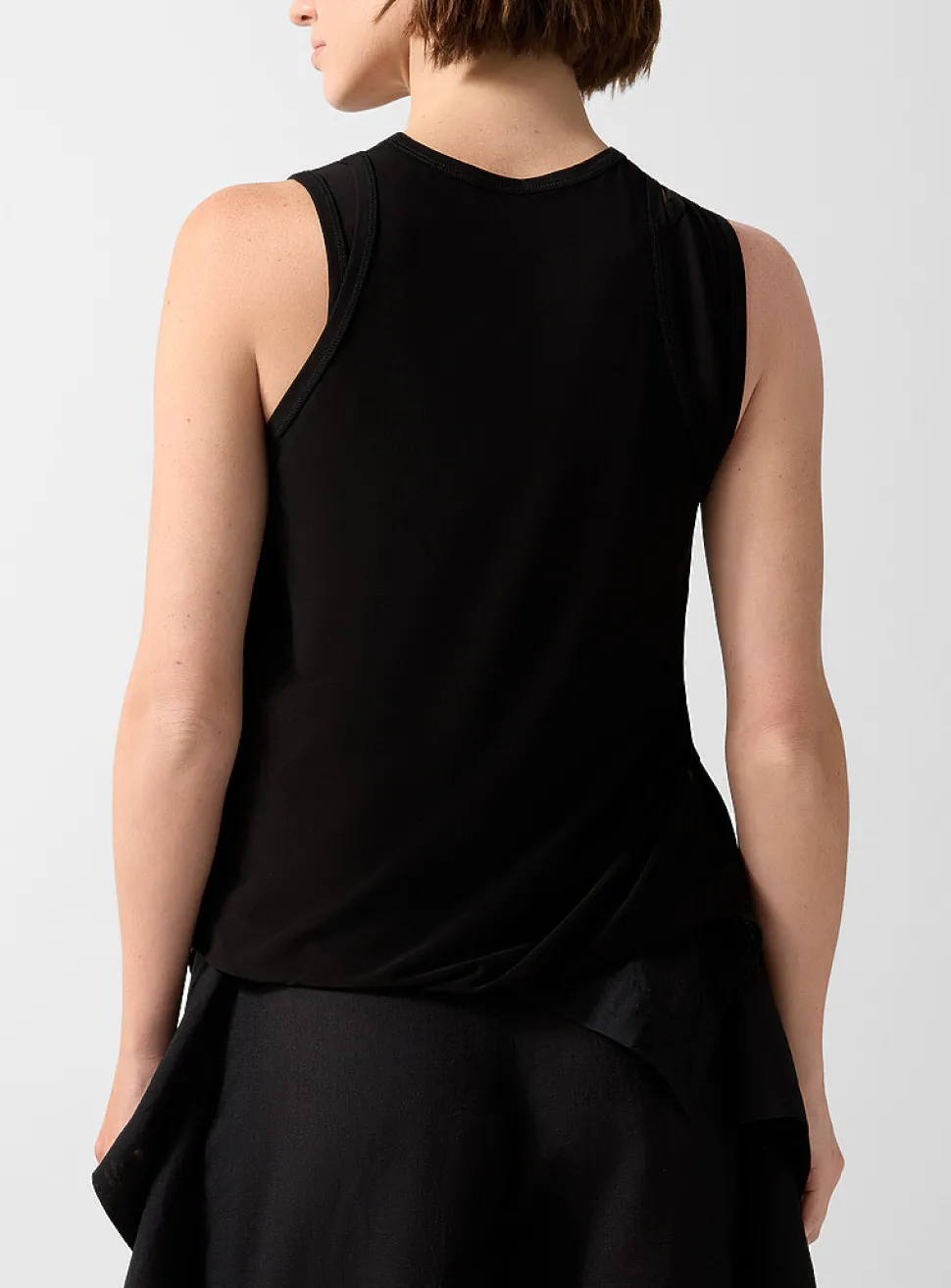 Balloon-hem layered-effect cami