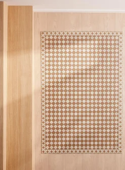 Beautiful checkers vinyl rug