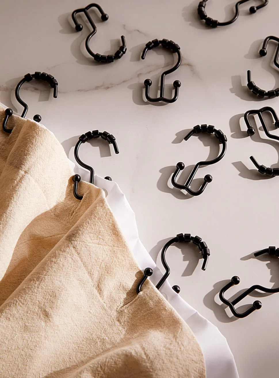 Black double shower hooks