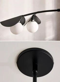Black petals hanging lamp