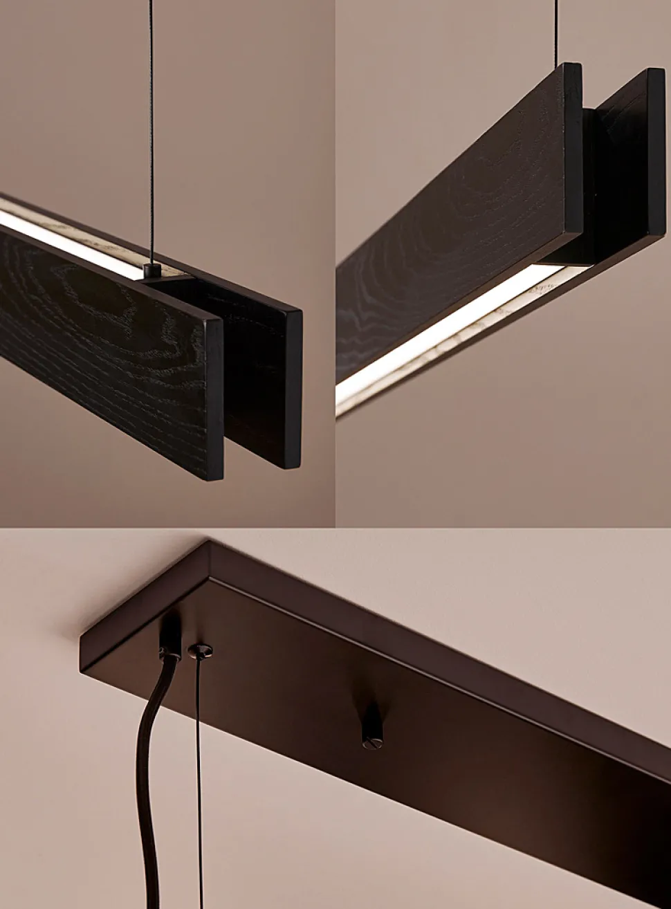 Black structured hanging lamp