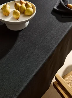 Black textured tablecloth