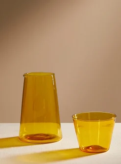 Blown glass carafe and glass set