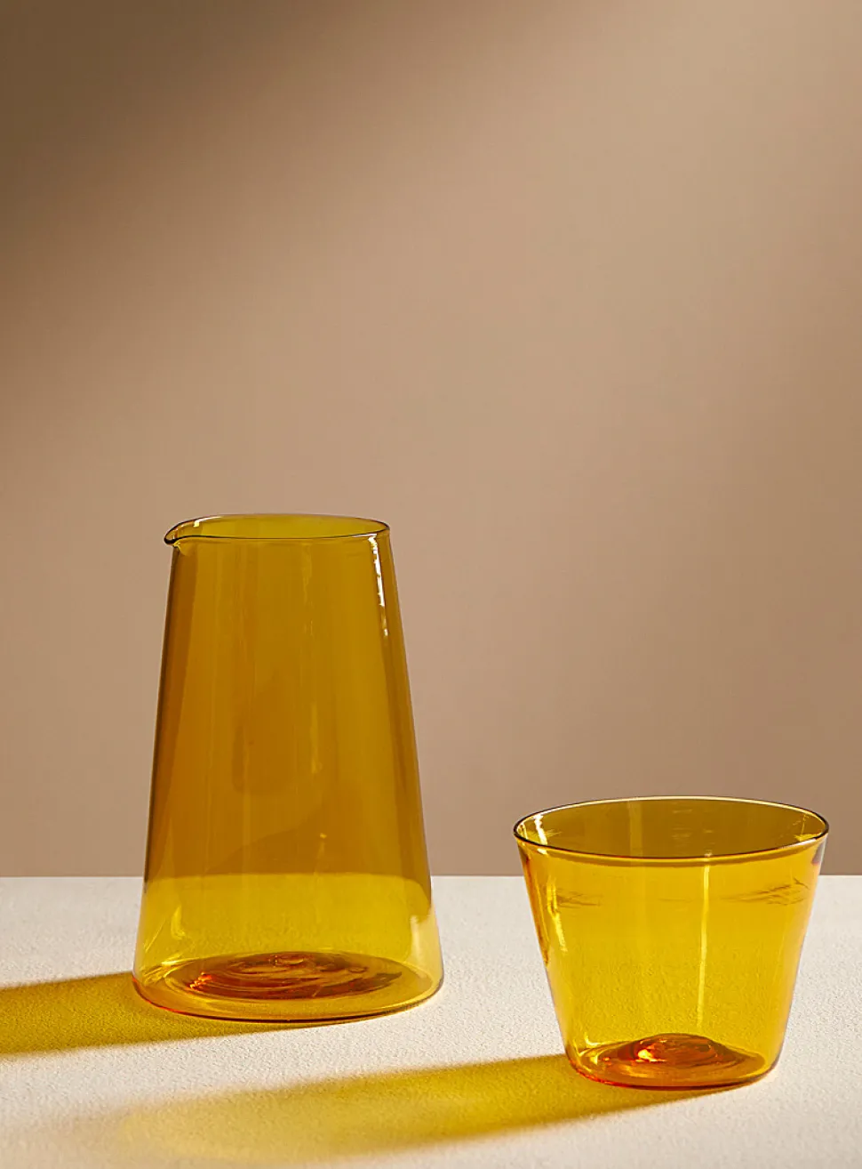 Blown glass carafe and glass set