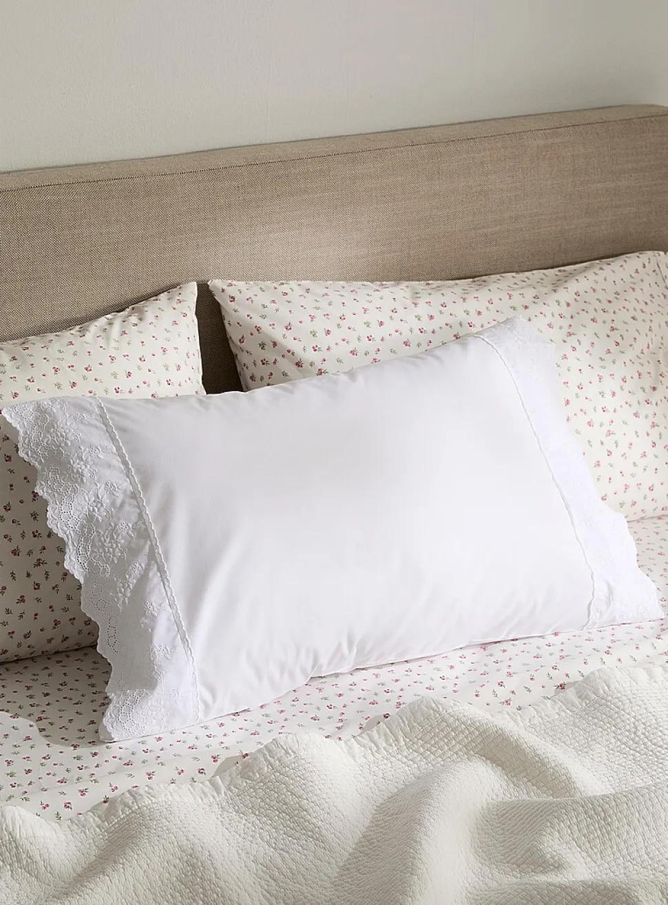 Broderie anglaise pillowcase