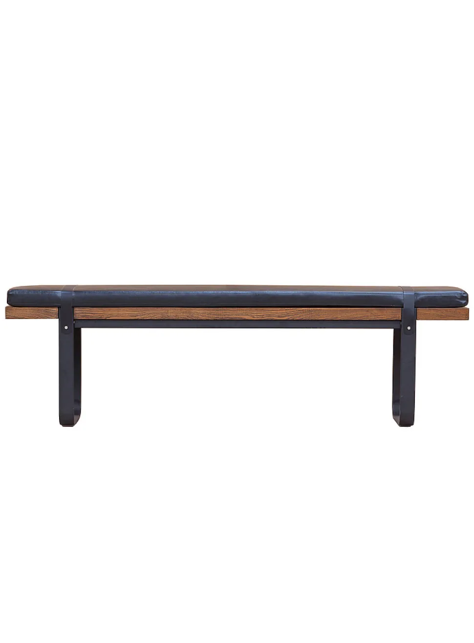 Brooklyn wood and faux-leather bench