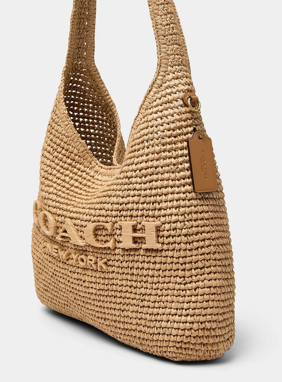 Brooklyn woven straw hobo bag