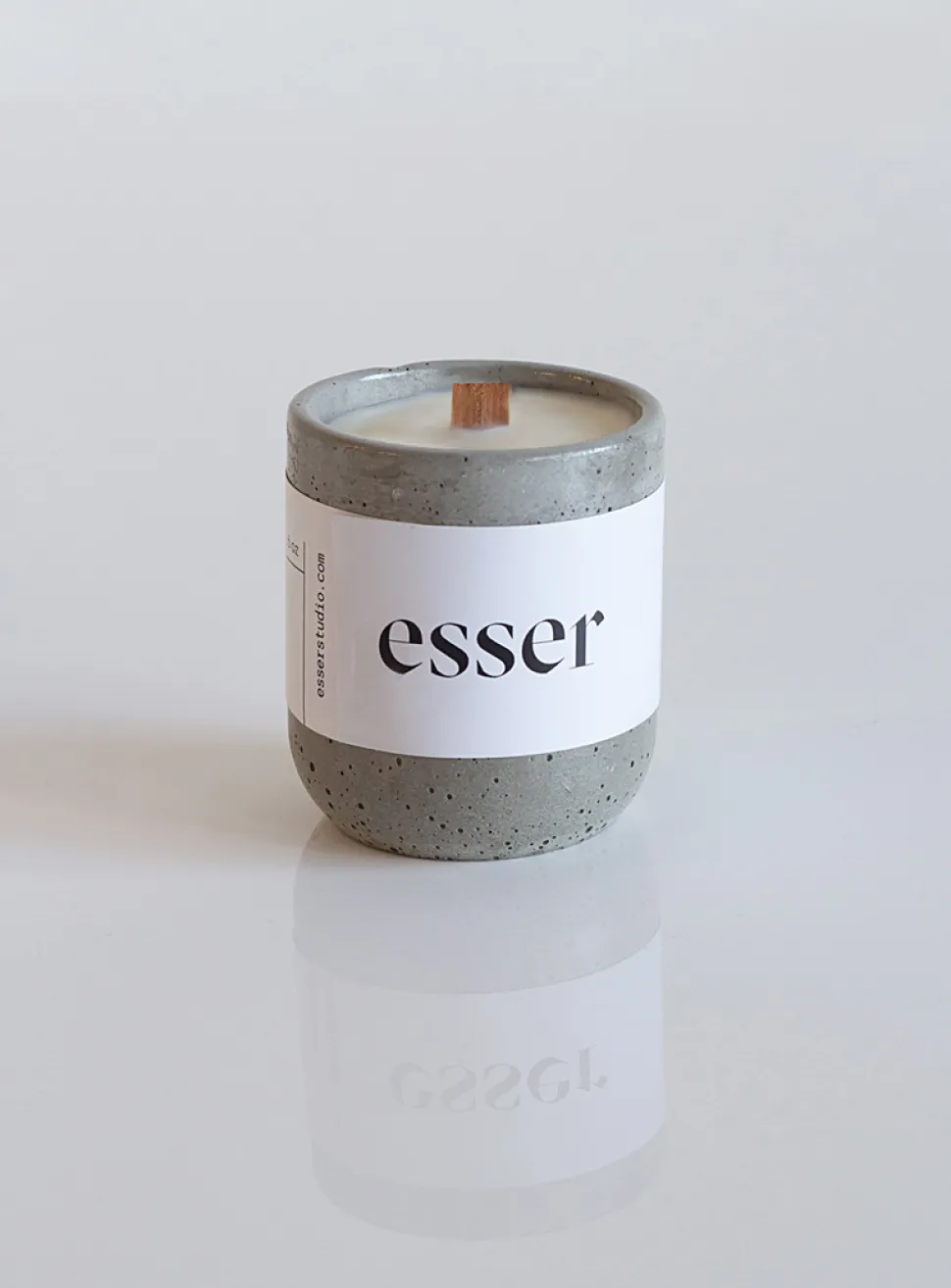Candle in a reusable cement jar