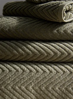 Chevron texture organic cotton towels