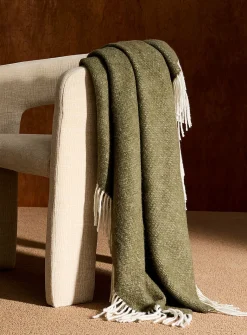 Chevron wool-blend throw