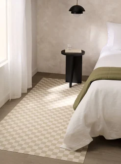Coffee and cream checkerboard vinyl mat