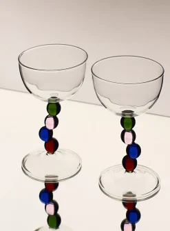 Colourful balls cocktail glasses