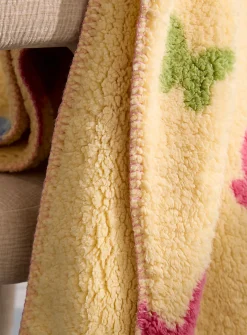 Colourful butterflies high-pile fleece throw