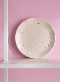 Colourful heart embossed plate