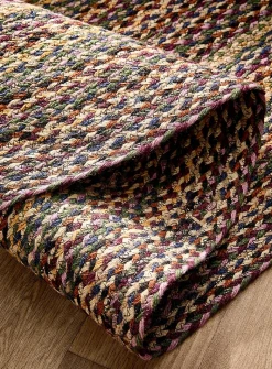 Colourful jute oval rug