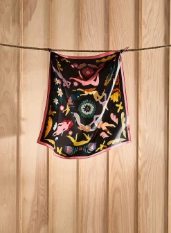 Colourful pure silk scarf