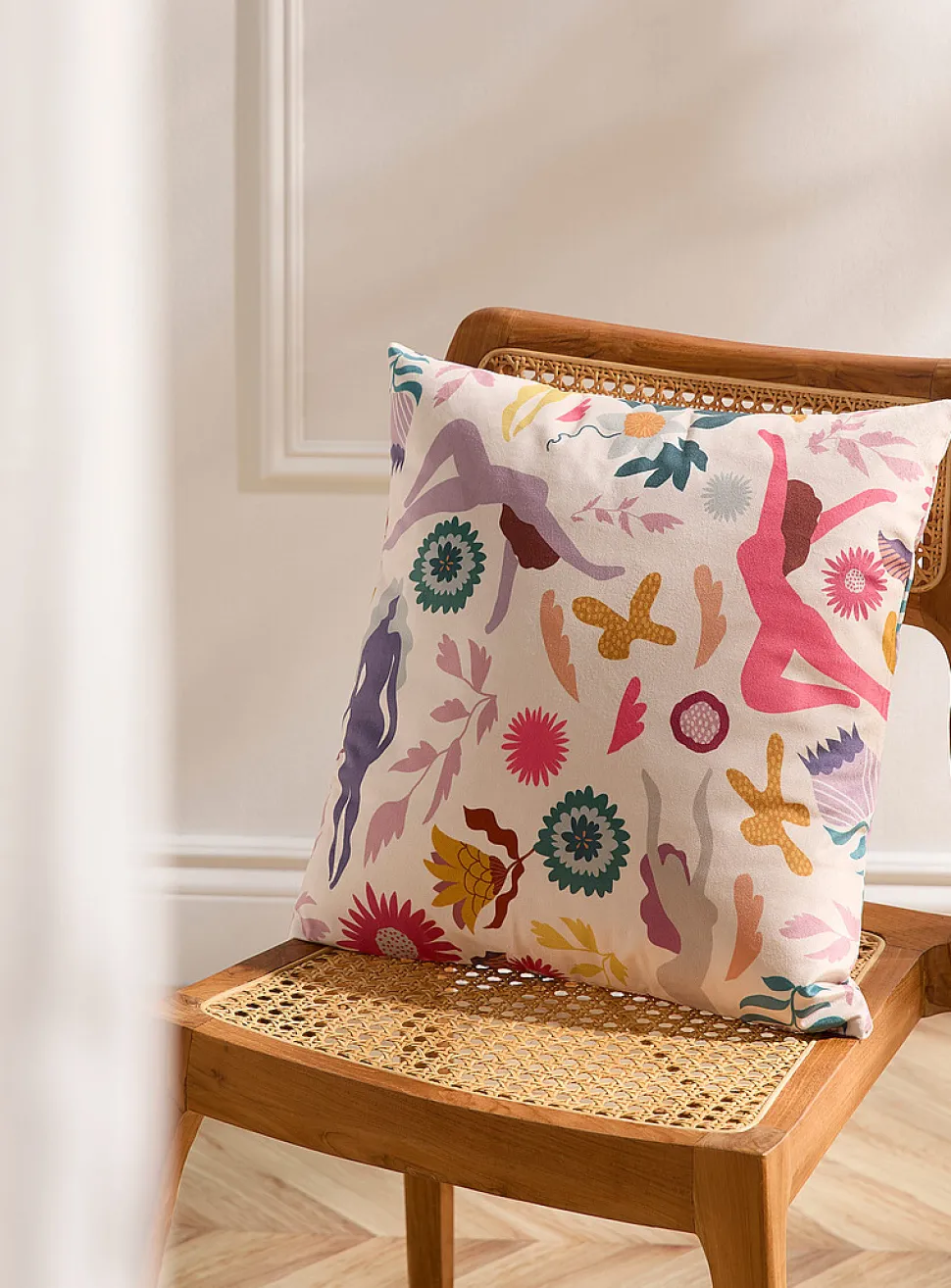 Colourful velvet cushion