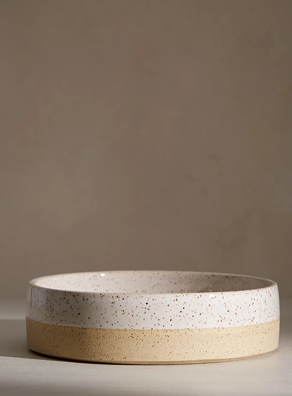 Comforting speckled dinner bowl