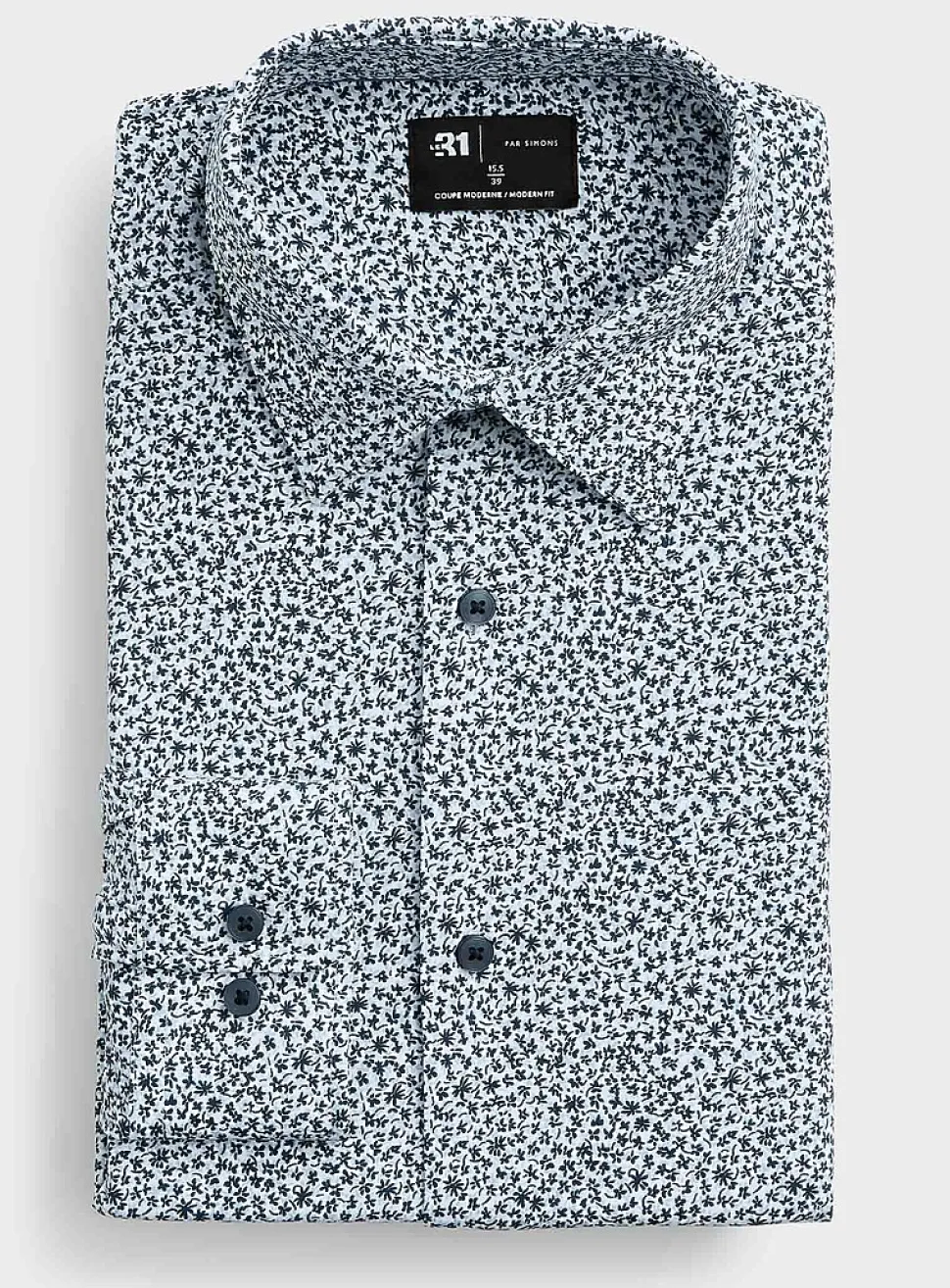 Contrast micro-flower shirt