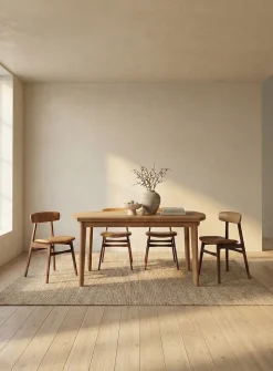 Copenhagen oak wood table with extensions