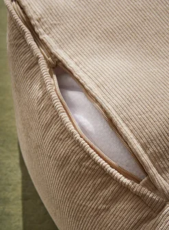 Corduroy square pouf