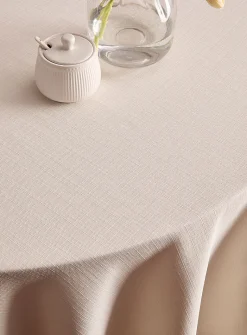 Cream textured tablecloth