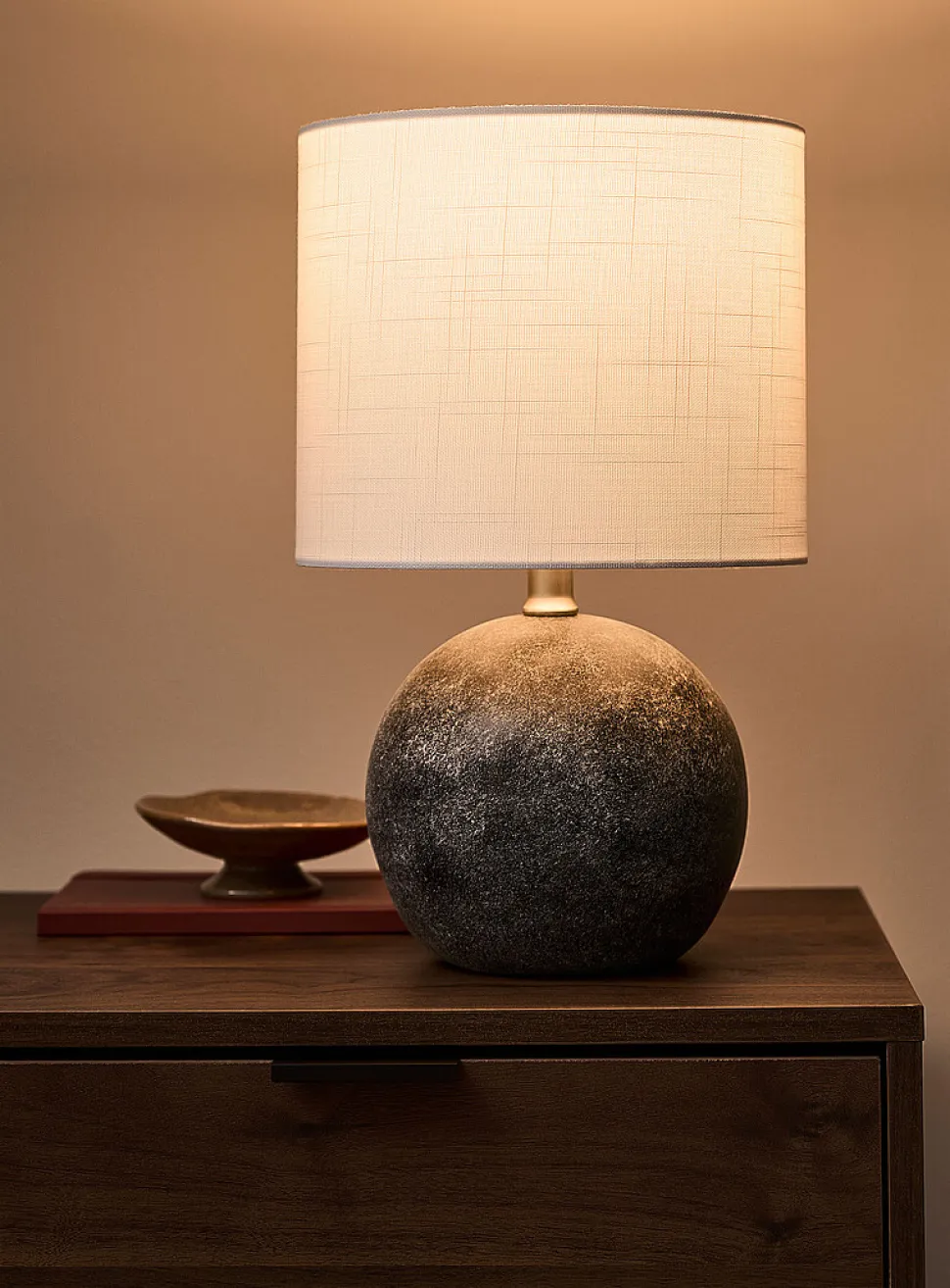 Dark grey concrete table lamp