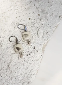 Dorado pearls and iridescent glass earrings