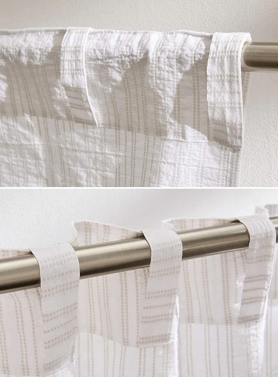 Dotted pinstripe curtain