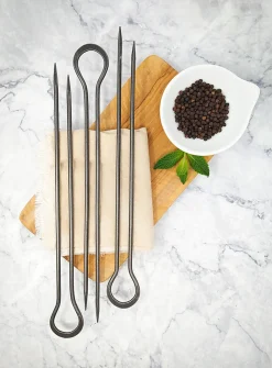 Double-prong barbecue skewers