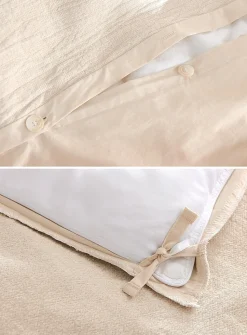 Ecru linen and organic cotton duvet cover set