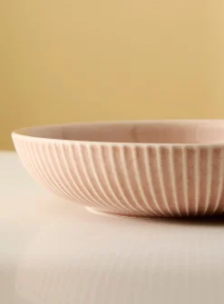 Embossed wide grooves pasta bowl