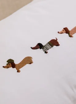 Embroidered dachshunds children's pillowcase