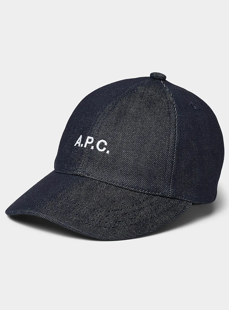 Embroidered logo denim cap