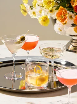 Engraved oval cocktail glasses