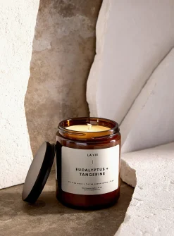 Eucalyptus and tangerine scented candle