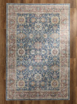 Faded floral fresco rug