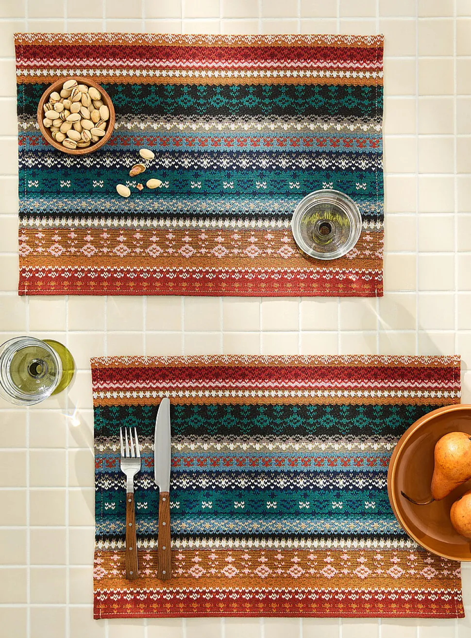 Fair Isle tapestry placemats