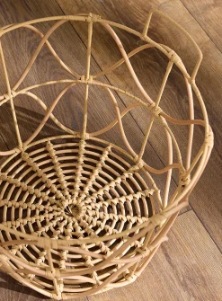 Faux-rattan mosaic basket