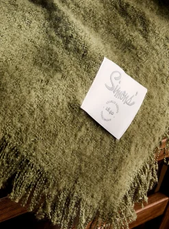 Fine fringe bouclé throw