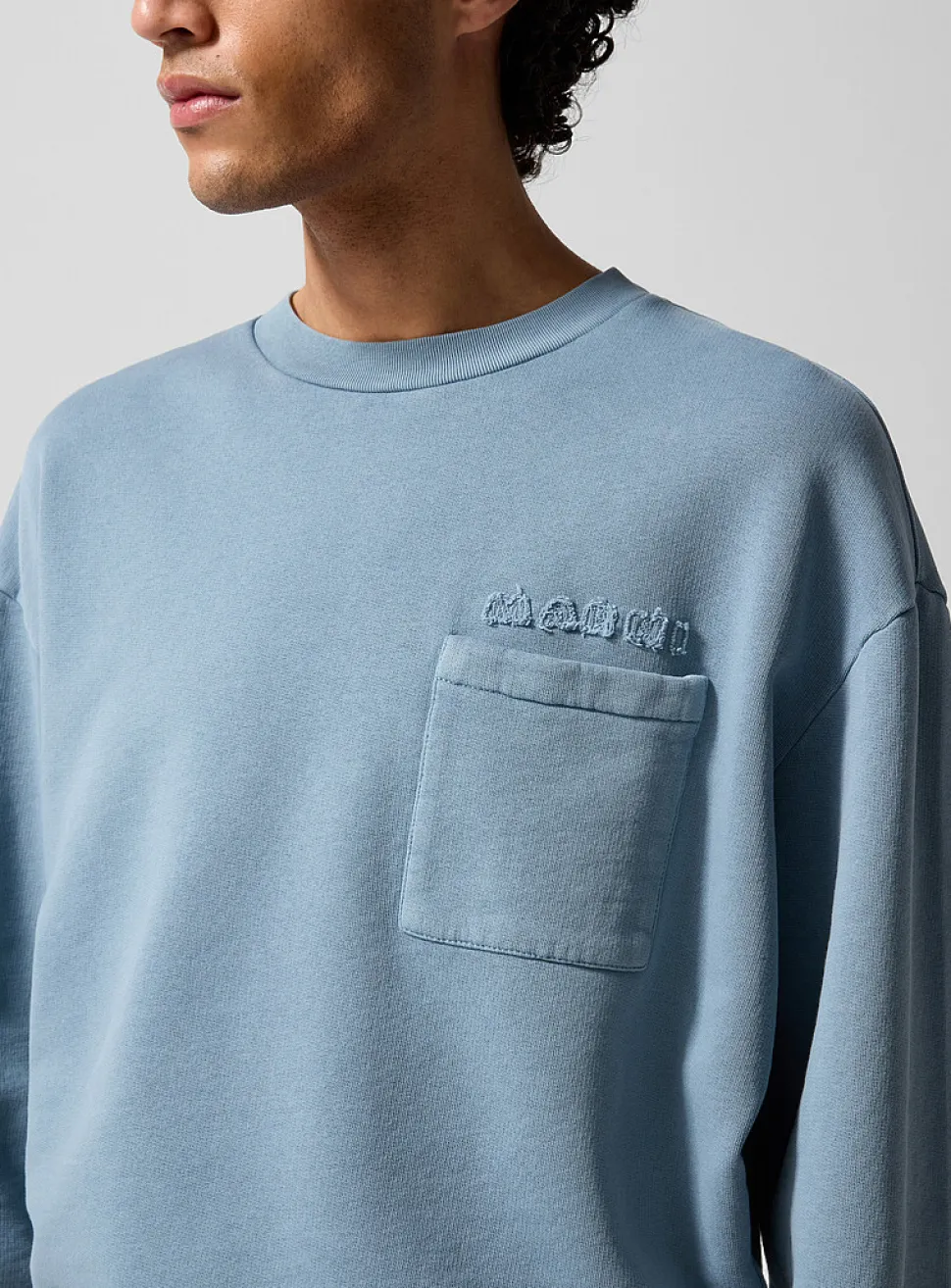 Frayed logo pocket sweatshirt