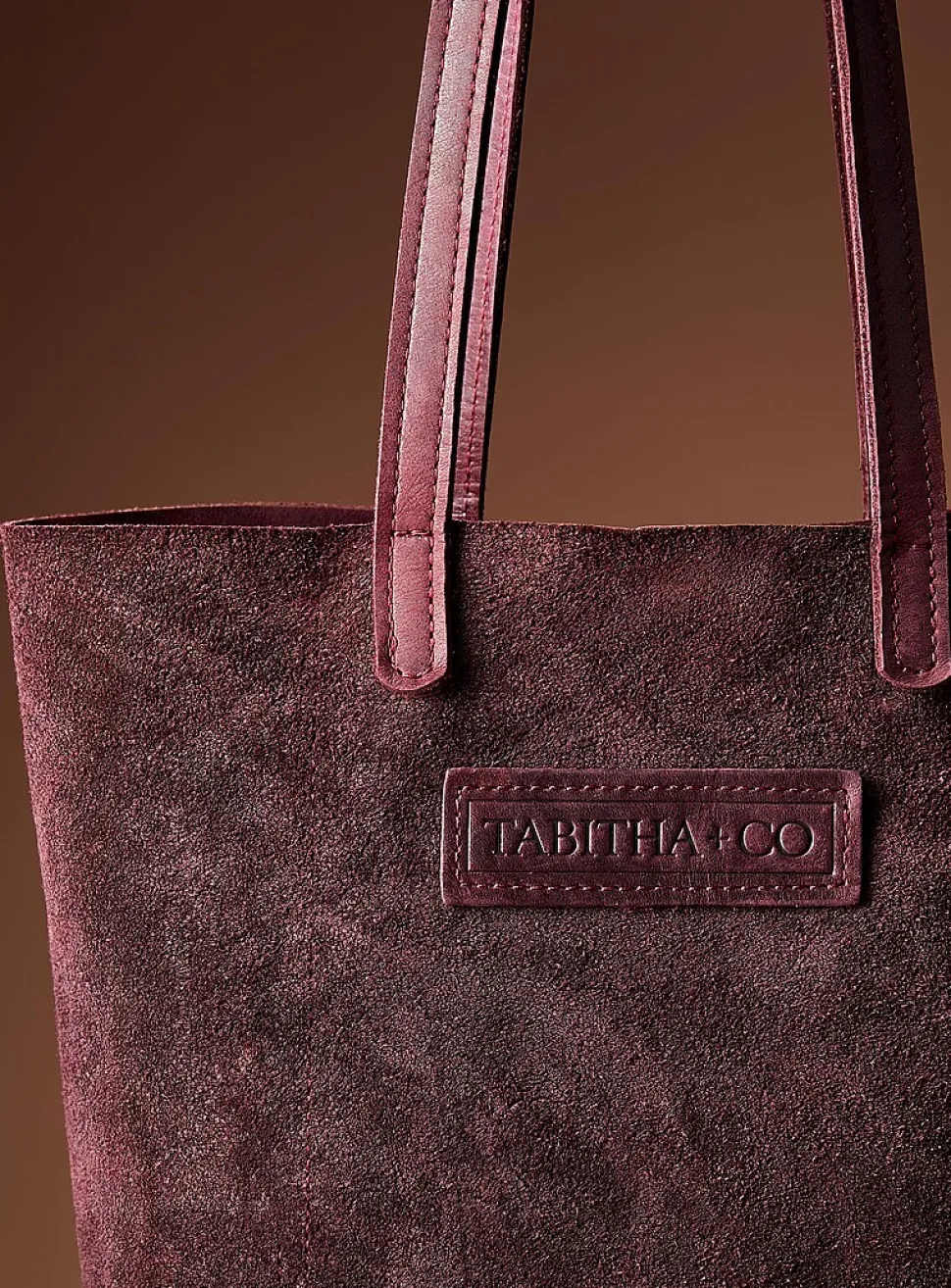 Genuine nubuck leather reversible tote
