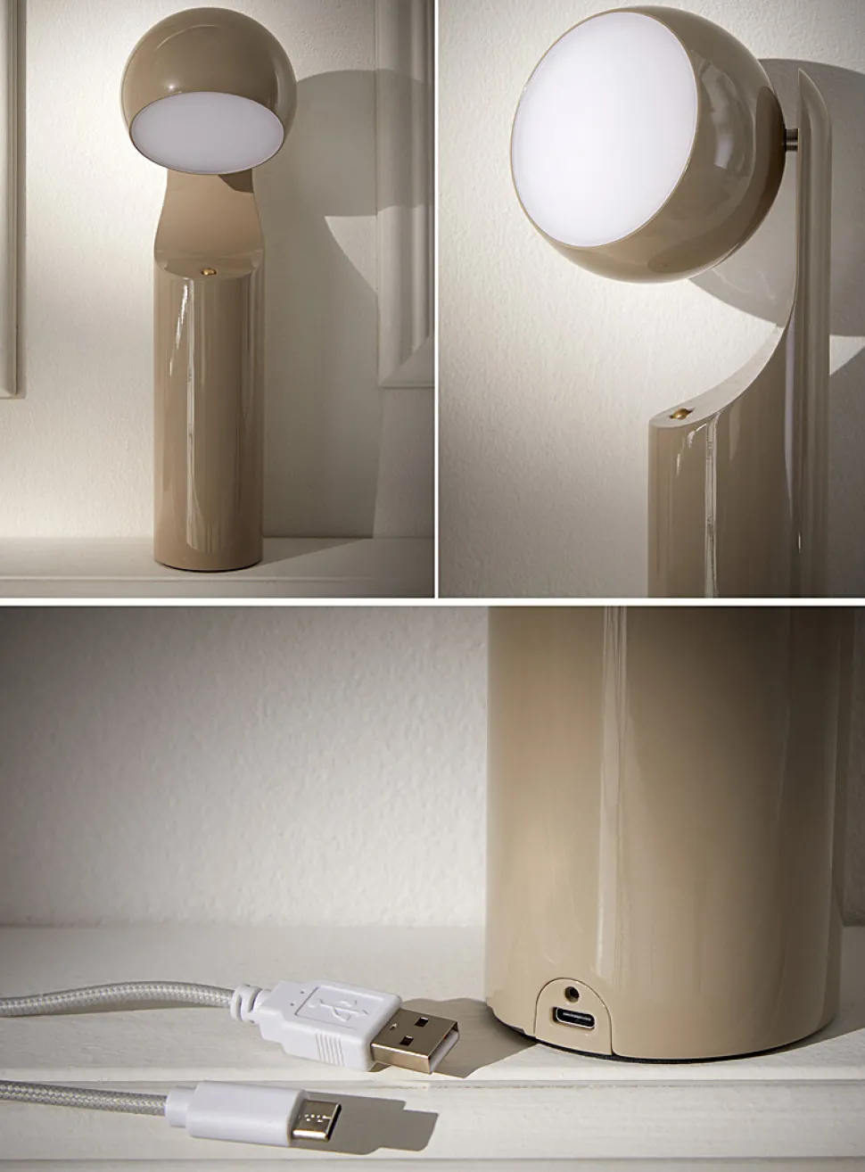 Geometric articulated portable lamp