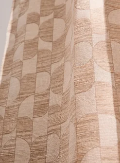 Geometric mosaic chenille knit curtain