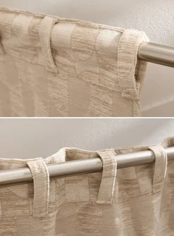 Geometric mosaic chenille knit curtain