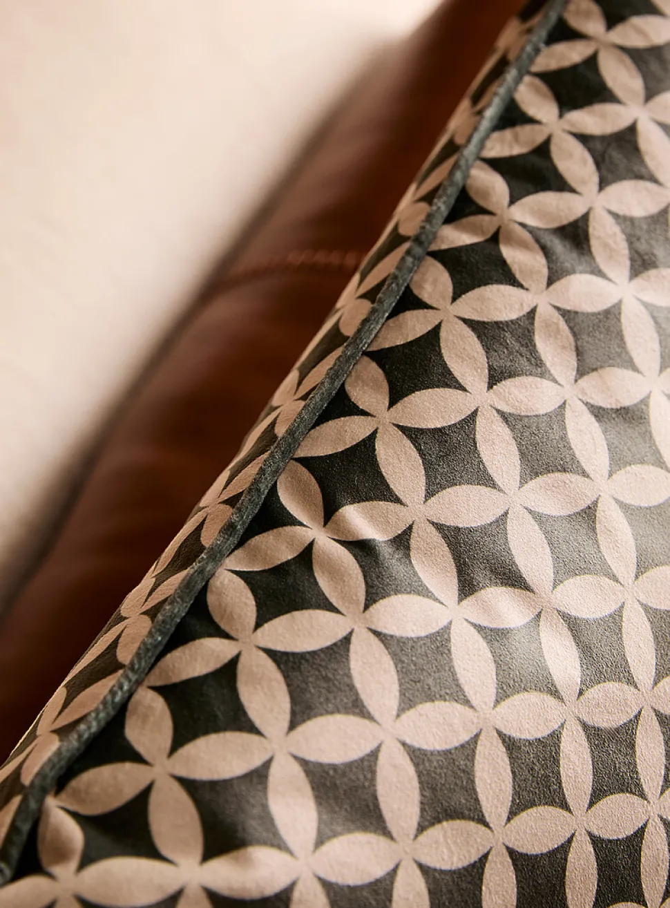 Geo mosaic velvet removable-cover cushion